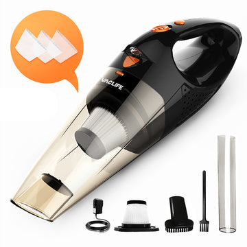 VacLife Handheld Vacuum, Car Vacuum Cleaner Cordless, Mini Portable Rechargeable Vacuum Cleaner with 2 Filters, Orange (VL189)